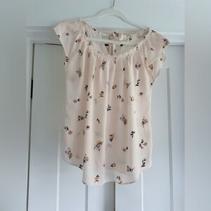 LC Lauren Conrad Blouse - Cream Floral